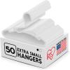 imageIRIS USA Extra Small Hangers 50 Pack 1187quot W x 675quot H Clothes Hangers with Shoulder Grooves S Shaped Design for Shirt Dress Durable Flexible Space Saving Laundry Room Closet Organizer BlackWhite