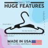 imageIRIS USA Extra Small Hangers 50 Pack 1187quot W x 675quot H Clothes Hangers with Shoulder Grooves S Shaped Design for Shirt Dress Durable Flexible Space Saving Laundry Room Closet Organizer BlackBlack
