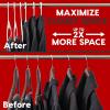 imageIRIS USA Extra Small Hangers 50 Pack 1187quot W x 675quot H Clothes Hangers with Shoulder Grooves S Shaped Design for Shirt Dress Durable Flexible Space Saving Laundry Room Closet Organizer BlackWhite