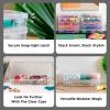 imageIRIS USA Pencil Case Plastic Pouch Box Storage Organizer for Beads Pens and Art Supplies 6Pack Stackable Container with Snap Lid for Jewelry Stickers and Tackle Box Clear MediumLarge  6 Pack