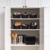imageIRIS USA Plastic Basket 8Pack Small Shelves Storage Basket for Organizing Pantry Cabinet Bedroom Office Craft Room WhiteBlack