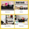 imageIRIS USA Plastic Basket 8Pack Small Shelves Storage Basket for Organizing Pantry Cabinet Bedroom Office Craft Room WhiteBlack