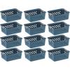 imageIRIS USA Plastic Basket 8Pack Small Shelves Storage Basket for Organizing Pantry Cabinet Bedroom Office Craft Room WhiteNavy