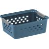 imageIRIS USA Plastic Basket 8Pack Small Shelves Storage Basket for Organizing Pantry Cabinet Bedroom Office Craft Room WhiteNavy