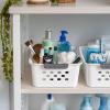 imageIRIS USA Plastic Basket 8Pack Small Shelves Storage Basket for Organizing Pantry Cabinet Bedroom Office Craft Room WhiteWhite