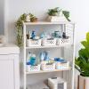 imageIRIS USA Plastic Basket 8Pack Small Shelves Storage Basket for Organizing Pantry Cabinet Bedroom Office Craft Room WhiteWhite