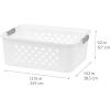 imageIRIS USA Plastic Basket 8Pack Small Shelves Storage Basket for Organizing Pantry Cabinet Bedroom Office Craft Room WhiteWhite