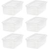 imageIRIS USA 6Pack Storage Bins with Lids 6 Quart  Crystal Clear Shoe Boxes Stackable Containers Organize Shoes Closet Shelves Teacher Tools Classroom Organization Game  BPAFree Plastic6 Qt  6 Pack
