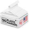 imageIRIS USA Extra Small Hangers 50 Pack 1187quot W x 675quot H Clothes Hangers with Shoulder Grooves S Shaped Design for Shirt Dress Durable Flexible Space Saving Laundry Room Closet Organizer BlackWhite