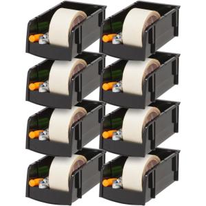 imageIRIS USA Extra Small Stackable Storage Bins 15Pack 55 x 45 x 3 inch Made in USA Plastic Open Front Shelf Bin for Organizing Parts Hardware Tools Supplies Garage Shelf Pantry  BlackSmall