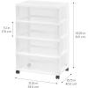 imageIRIS USA Plastic Drawer Storage Organizer Rolling Cart with Wheels Casters 4Drawers for Art Craft Supplies Bathroom Dorm Bedroom Laundry Room Wide WhiteClearWhiteClear