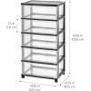 imageIRIS USA Plastic Drawer Storage Organizer Rolling Cart with Wheels Casters 5Drawers for Art Craft Supplies Bathroom Dorm Bedroom Laundry Room Wide WhiteBlack