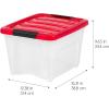 imageIRIS USA 12 Qt Plastic Storage Bins Containers with Lids 4 Pack Sensory Bin Craft Storage Craft Organizers and Storage Organizing Container for Home Office School Supplies Stackable ClearRed19 Qt  4 Pack