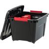 imageIRIS USA 27 Qt Stackable Plastic Storage Bins with Lids 2 Pack  BPAFree Made in USA  Discreet Organizing Solution Latches Durable Nestable Containers Secure Pull Handle  ClearBlack