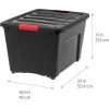 imageIRIS USA 27 Qt Stackable Plastic Storage Bins with Lids 2 Pack  BPAFree Made in USA  Discreet Organizing Solution Latches Durable Nestable Containers Secure Pull Handle  ClearBlack