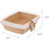 imageIRIS USA Cat Litter Box Open Top with Scoop Easy Clean Plastic Pan for Indoor Cats ampamp Kittens BeigeBeige