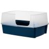 imageIRIS USA Cat Litter Box Open Top with Scoop Easy Clean Plastic Pan for Indoor Cats ampamp Kittens BeigeNavy