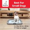 imageIRIS USA Pee Pad Holder  for Regular Sized Dog and Puppy Pee Pads Secured Latches NonSkid Feet Polished Finish for Easy Cleaning Leak Protection Fits 22quotx22quot Pad or Larger 2 Pack BlackGrayBlackGray