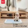 imageIRIS USA Pee Pad Holder  for Regular Sized Dog and Puppy Pee Pads Secured Latches NonSkid Feet Polished Finish for Easy Cleaning Leak Protection Fits 22quotx22quot Pad or Larger 2 Pack BlackGrayBlue