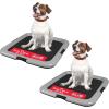 imageIRIS USA Pee Pad Holder  for Regular Sized Dog and Puppy Pee Pads Secured Latches NonSkid Feet Polished Finish for Easy Cleaning Leak Protection Fits 22quotx22quot Pad or Larger 2 Pack BlackGrayBlackGray