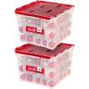 imageIRIS USA 12 Qt Plastic Storage Bins Containers with Lids 4 Pack Sensory Bin Craft Storage Craft Organizers and Storage Organizing Container for Home Office School Supplies Stackable ClearRed60 Qt  2 Pack