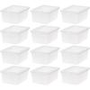 imageIRIS USA 12Pack Storage Bins with Lids 15 Quart Shoe Boxes Clear Stackable Containers Organize Shoes Closet Shelves Organization Teacher Tools Game Storage  BPAFree Plastic