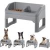 imageIRIS USA Adjustable Elevated Dog Bowls Height Adjustable Raised Dog Bowl Stand Double Food Bowls Easy to Clean Removable Feeding Station for Small to Large Pets GrayDog Feeding Station