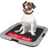 imageIRIS USA Pee Pad Holder  for Regular Sized Dog and Puppy Pee Pads Secured Latches NonSkid Feet Polished Finish for Easy Cleaning Leak Protection Fits 22quotx22quot Pad or Larger 2 Pack BlackGrayBlackGray