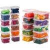 imageIRIS USA Plastic Food Storage Containers 44 Piece 12oz  45oz Combo Set 22 Food Containers With Lids Leftovers Meal Prep Office Lunch Snack Fruit Microwave Dishwasher Freezer Safe BPA FreeClearClear