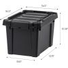 image:imageIRIS USA 5 Gallon Lockable Storage Totes with Lids 6 Pack  Black ampamp USA 12 Quart Stackable Plastic Storage Bins with Lids and Latching Buckles 6 Pack  Black Containers with Lids and Latches
