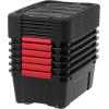 image:imageIRIS USA 5 Gallon Lockable Storage Totes with Lids 6 Pack  Black ampamp USA 12 Quart Stackable Plastic Storage Bins with Lids and Latching Buckles 6 Pack  Black Containers with Lids and Latches