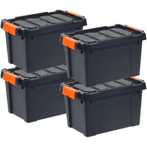 image:imageIRIS 20 Qt5 Gal Heavyduty Stackable Storage Tote  Set of 4 50015222 qt  4 Pack