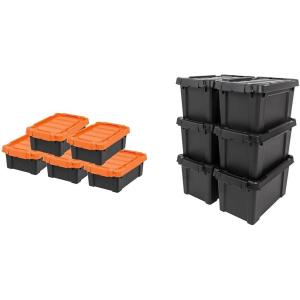 image:imageIRIS USA 3 Gallon 5 Pack and 5 Gallon 6 Pack HeavyDuty Storage Totes Bundle