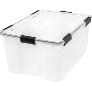 image:imageIRIS USA 47 Quart WEATHERPRO Plastic Storage Bins with Lids Tote Organizing Container with Durable Lid and Seal and Secure Latching Buckles 6 Pack628 Qt  Single