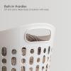 image:imageIRIS USA Laundry Basket Hamper 40L Flexible Portable Plastic Dirty Clothes Bag with Ventilation Holes for Bedroom Bathroom Apartment Dorm Laundry Room Blankets Pillows Trinkets Organization White