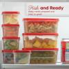 image:imageIRIS USA 12 PC Plastic Food Storage Containers With Lids  6 Meal Prep Containers Set Leftovers Potluck Office Lunch Salad Snack Fruit Microwave Dishwasher Freezer Safe BPA Free ClearRedClearRed