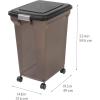 image:imageIRIS USA 55 Lb  67 Qt WeatherPro Airtight Pet Food Storage Container with Attachable Caster and Large Training Pad Holder Set Easy Mobility Keep Pests Out Keep Fresh Floor Protection Secure Smoke