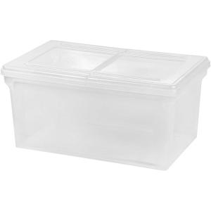 image:imageIRIS USA LetterLegal File Tote Box BPAFree Storage Bin Tote Organizer with Durable and Secure Latching Lid Stackable and Nestable BlackClear
