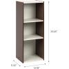 image:imageIRIS USA Inc 3Tier Cubby Storage Bookshelf with Adjustable Shelves 14 Width Stackable Easy Assembly Space Saving Shelving Unit Bookcase Walnut BrownWhite