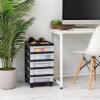 image:imageIRIS 9Drawer Storage Cart with Organizer Top WhiteBlackPearl