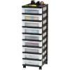 image:imageIRIS 9Drawer Storage Cart with Organizer Top WhiteBlackPearl