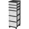 image:imageIRIS 9Drawer Storage Cart with Organizer Top WhiteBlackPearl