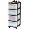 image:imageIRIS 9Drawer Storage Cart with Organizer Top WhiteBlackPearl