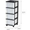 image:imageIRIS 9Drawer Storage Cart with Organizer Top WhiteBlackPearl