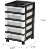 image:imageIRIS 9Drawer Storage Cart with Organizer Top WhiteBlackPearl