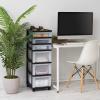 image:imageIRIS 9Drawer Storage Cart with Organizer Top WhiteBlackPearl
