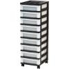image:imageIRIS 9Drawer Storage Cart with Organizer Top WhiteBlackPearl