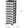 image:imageIRIS 9Drawer Storage Cart with Organizer Top WhiteBlackPearl