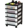 image:imageIRIS 9Drawer Storage Cart with Organizer Top WhiteBlackPearl