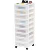 image:imageIRIS 9Drawer Storage Cart with Organizer Top WhiteWhitePearl